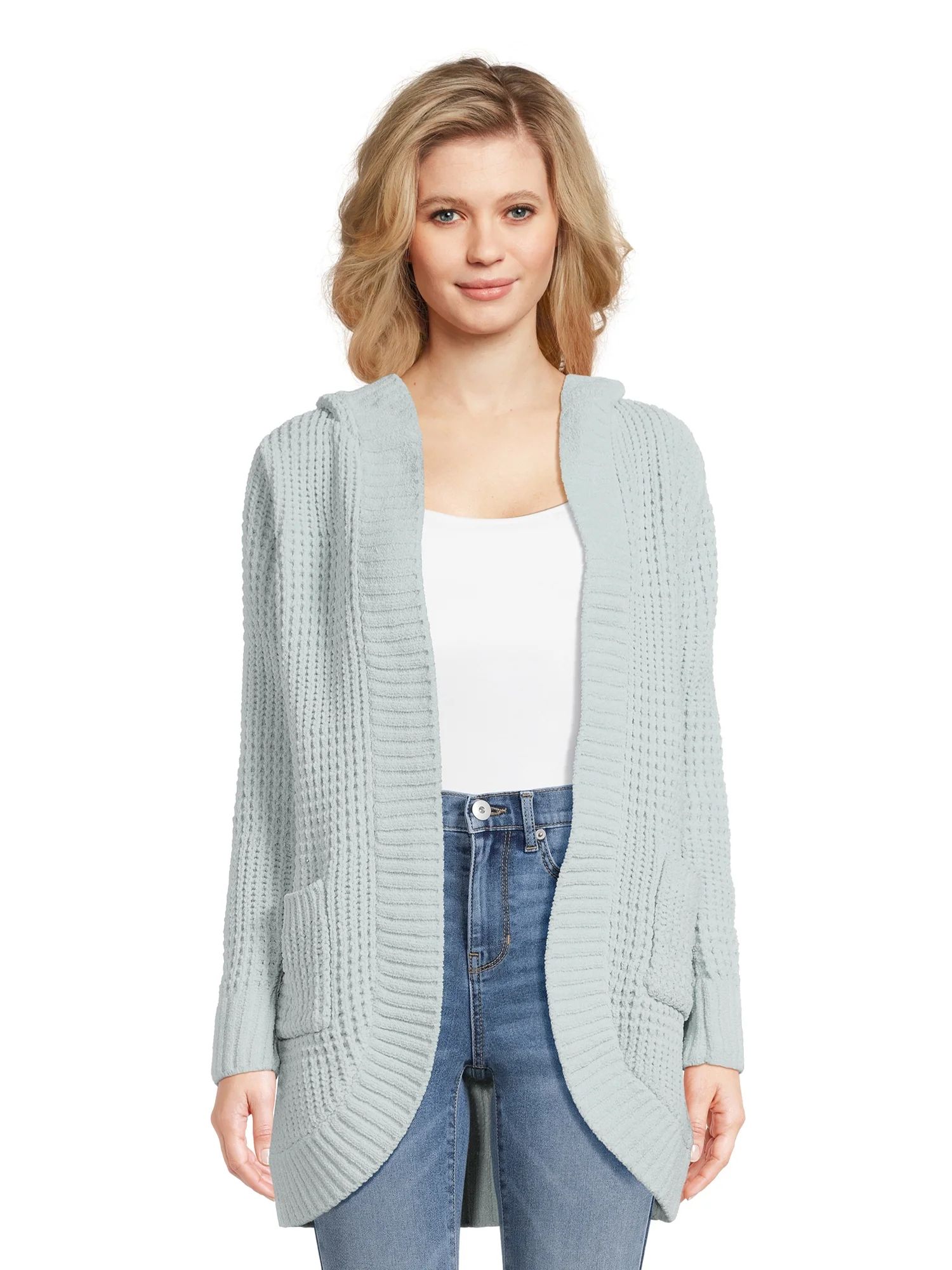 No Boundaries Juniors Chenille Cocoon Cardigan, Sizes XS-XXXL | Walmart (US)