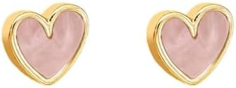 Pink Heart Love Stud Earrings for Women Gold Plated Cute Enamel Hearted Shaped Studs Hypoallergen... | Amazon (US)