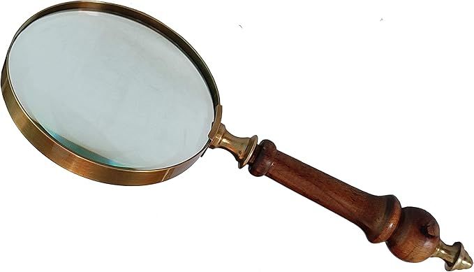 Deconoor 10X Handheld Magnifying Glass Lens, Antique Brass Magnifier, Fine Print Reading, Inspect... | Amazon (US)