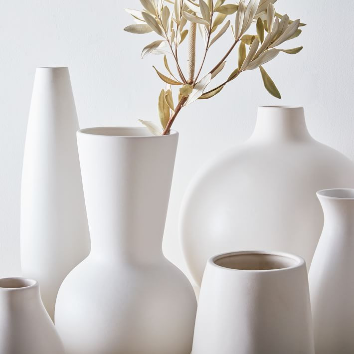 Pure White Matte Ceramic Vases | West Elm (US)