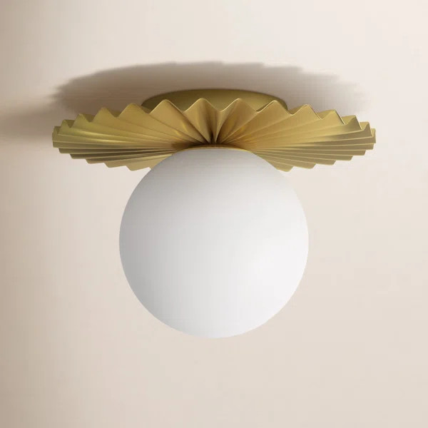 Lani Single Light Glass Semi Flush Mount | Birch Lane