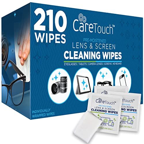 Care Touch Lens Wipes for Eyeglasses | Individually Wrapped Eye Glasses Wipes | 210 Pre-Moistened... | Amazon (US)