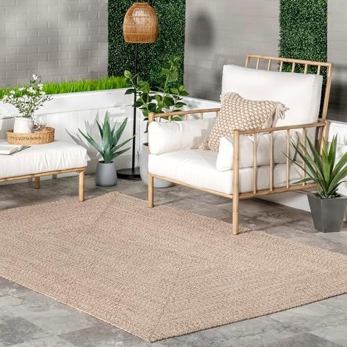 nuLOOM Wynn Braided Indoor/Outdoor Area Rug, 5x8, Tan | Amazon (US)