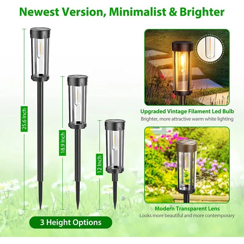 Black Low Voltage Solar Powered Integrated LED Pathway Light | Wayfair North America