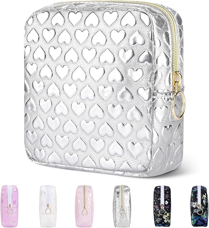 5.1" Mini Makeup Bag for Purse, Nylon Small Makeup Pouch Travel Cosmetic Make up Bags for Women G... | Amazon (US)