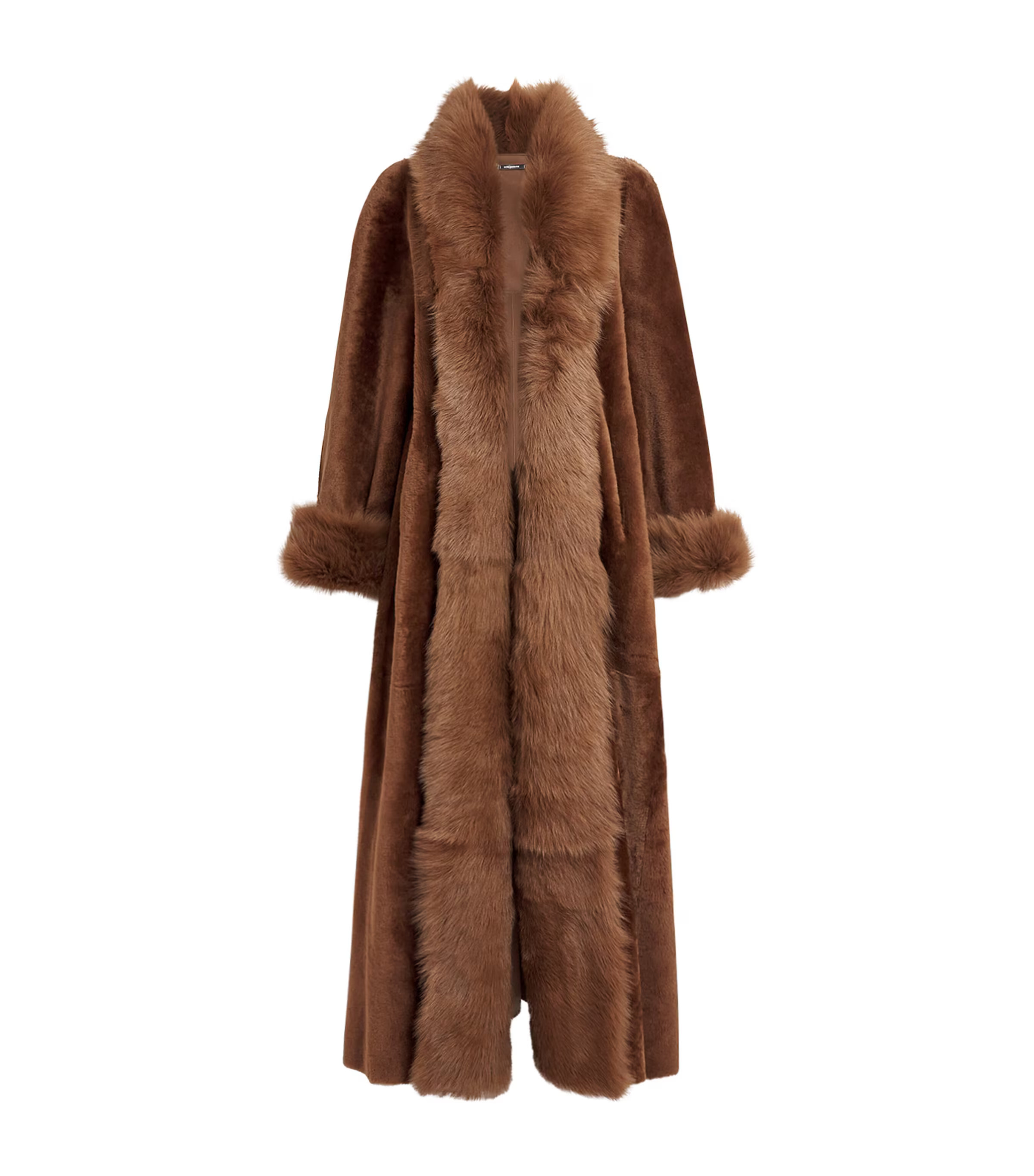NOUR HAMMOUR Shearling Sima Long Coat | Harrods