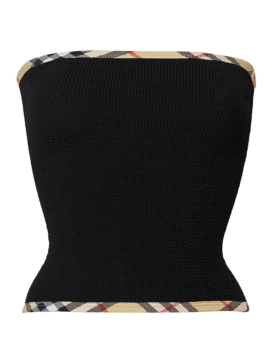 Women's Burberry x Hunza G Devyn Swim Skirt & Tube Top - Black | Saks Fifth Avenue