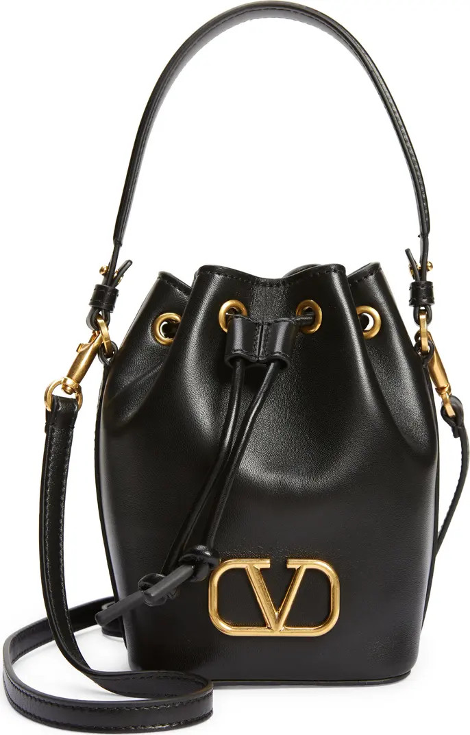 Mini VLOGO Signature Leather Bucket Bag | Nordstrom