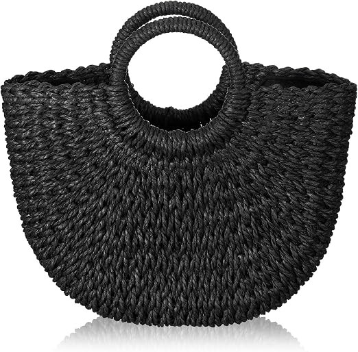 Frienda Straw Tote Bag Summer Beach Bag Handmade Straw Rattan Woven Handbag for Women Travel | Amazon (US)