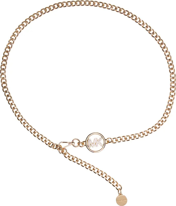 MICHAEL KORS Pave Logo Chain Belt | Nordstromrack | Nordstrom Rack