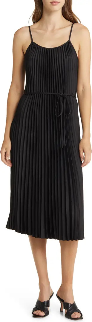 Hammered Satin Plissé Dress | Nordstrom