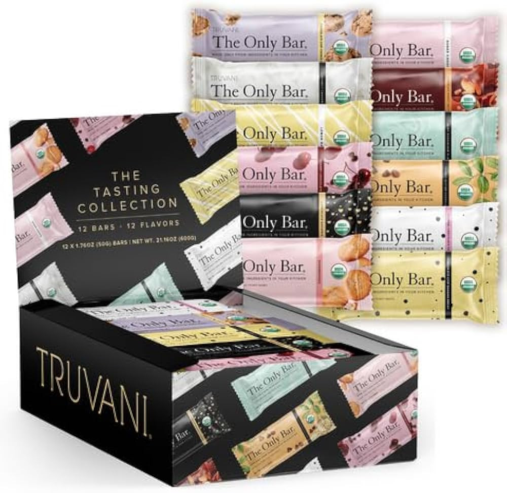 Truvani Plant Based Snack Bar | Variety 12 Pack | 5-8g Protein | USDA Organic and Vegan | The Onl... | Amazon (US)