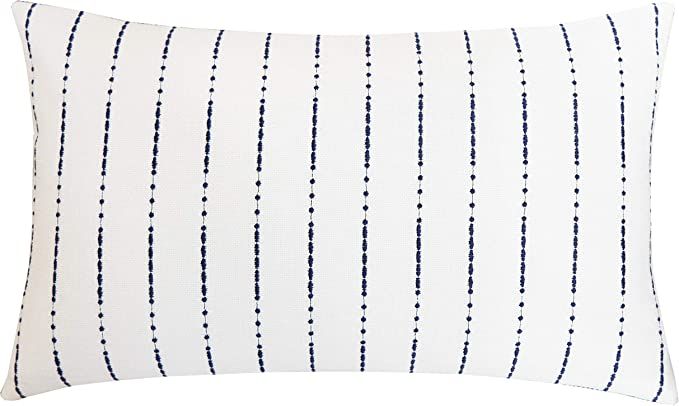 SLOW COW Cotton Linen Embroidery Decorative Lumbar Throw Pillow Cover Rectangular Pillowcase Cush... | Amazon (US)