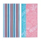 Mainstays Coral Starfish & Stripes Beach Towels (2 Count) | Walmart (US)