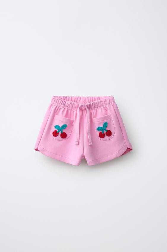 INTERLOCK FRUIT CROCHET SHORTS | Zara US