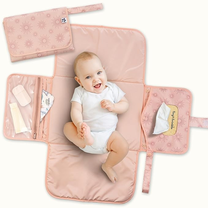 Tiny Twinkle Portable Diaper Changing Pad | Waterproof, Wipeable & Compact Baby Changing Pad for ... | Amazon (US)