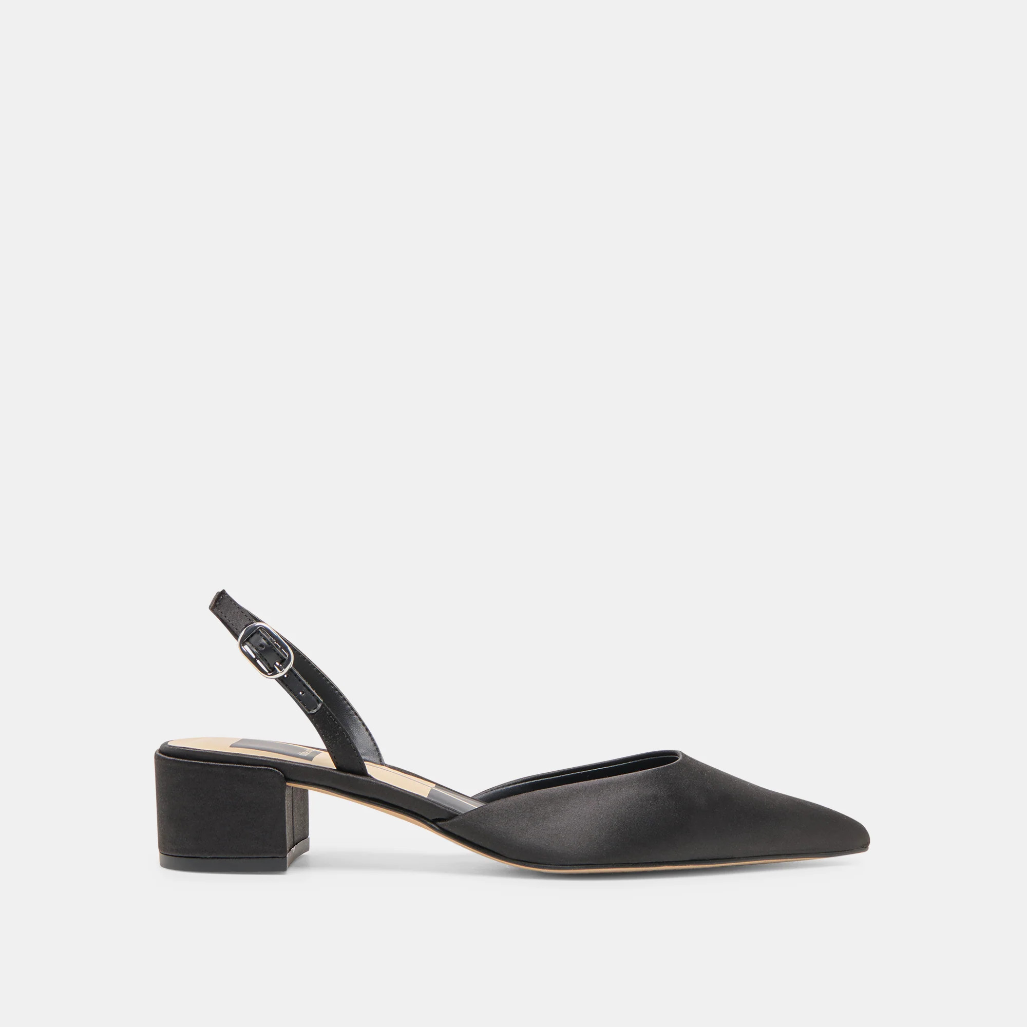 Carel Heels Onyx Satin | DolceVita.com