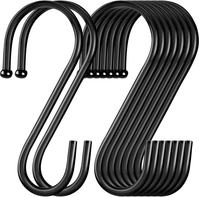 ESFUN 24 Pack S Hooks, 3.5 Inch Heavy Duty S Hooks for Hanging Plant, Large Closet Rod Hooks for ... | Amazon (US)