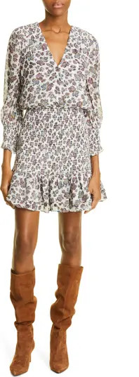 Veronica Beard Saera Floral Print Smocked Chiffon Minidress | Nordstrom | Nordstrom