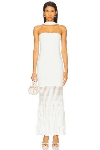 Lovers and Friends x Yhasmina Ferrara Kelly Pleated Knit Dress in White from Revolve.com | Revolve Clothing (Global)