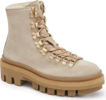 Wanda Genuine Shearling Combat Boot | Nordstrom