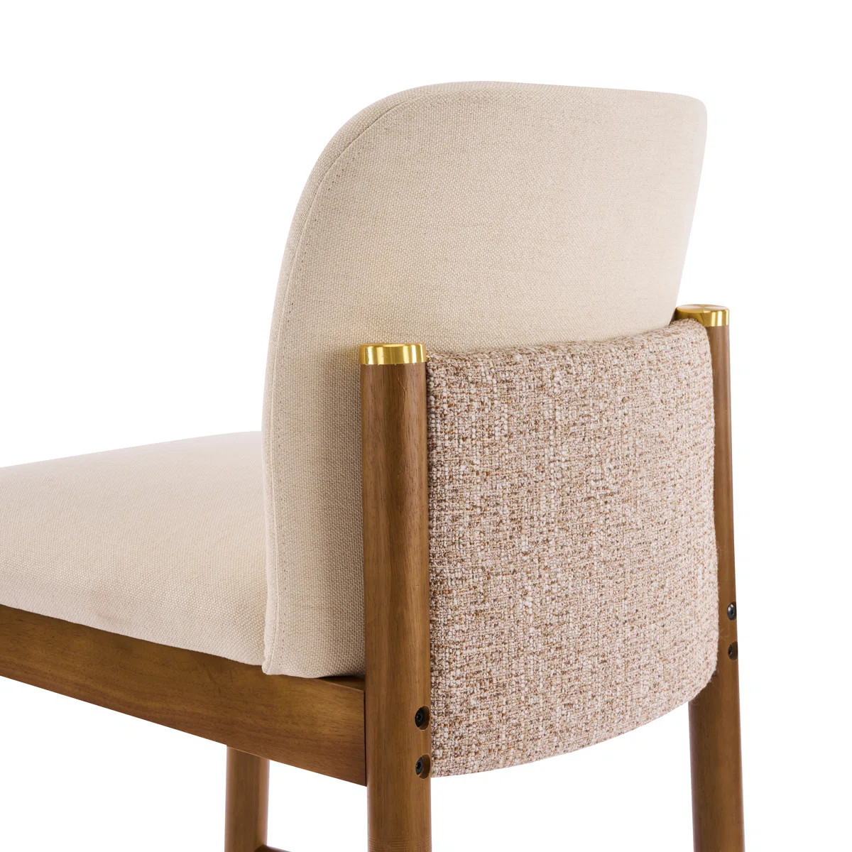 Linea Mid-Century Modern Rubberwood Counter Stool with Upholstered Seat and Backrest (Set of 2) | Wayfair North America