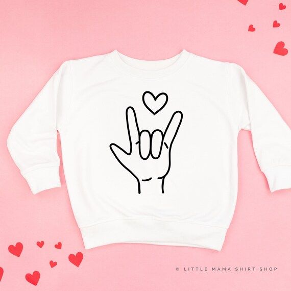 Sign Language - I Love You | Valentine Sweater | Valentine Sweater for Kids | Kid Valentine Shirt... | Etsy (US)