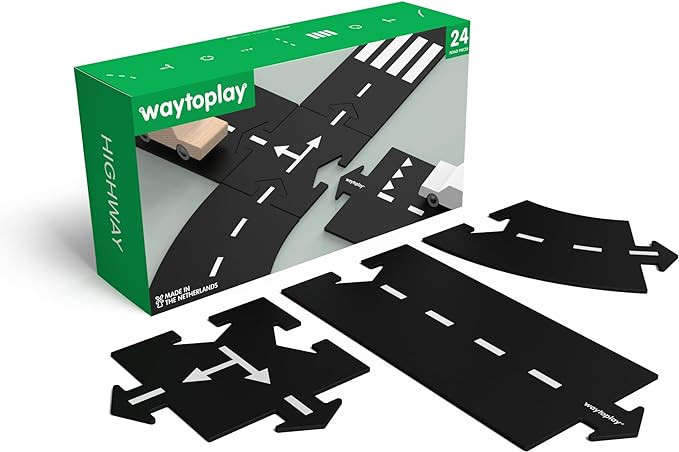 Waytoplay Highway, 24 Piece Circuit for Toy Cars - Flexible, Indestructible, and Waterproof - Mod... | Amazon (US)