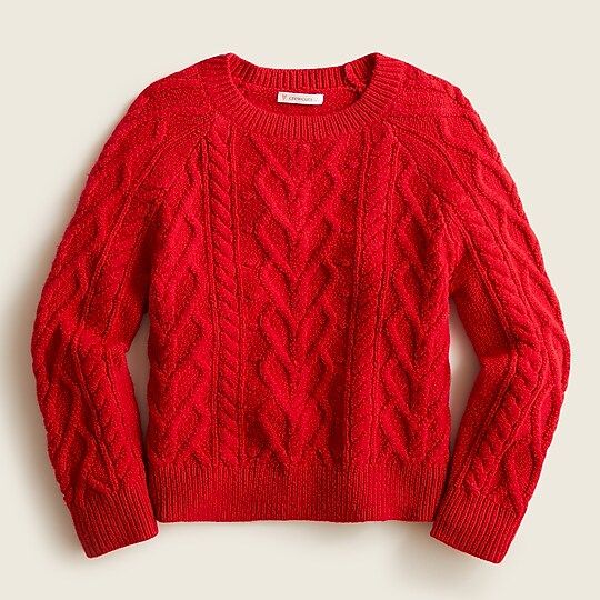 Girls' heart cable-knit sweater | J.Crew US