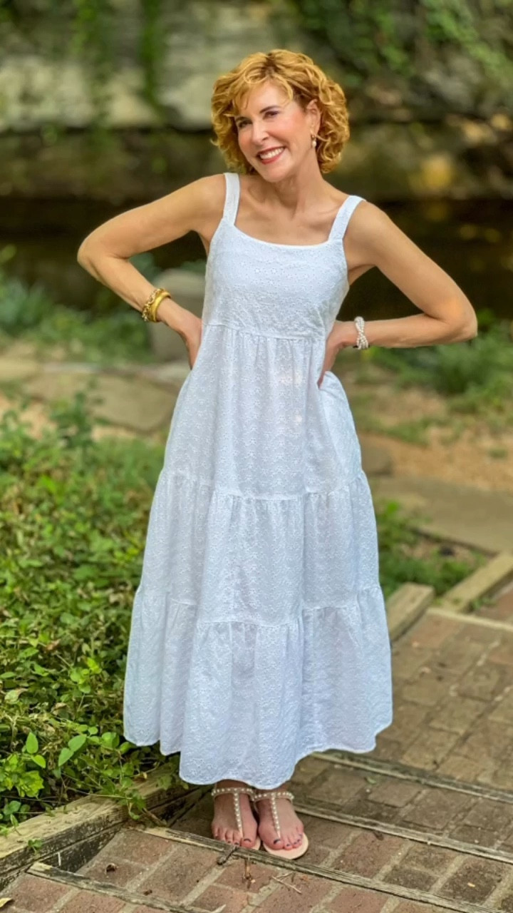 This white eyelet dress is my favorite Amazon purchase ever! It’s fully lined, bra-friendly, and universally flattering! 
🤍🤍🤍
The quality is amazing, and I own it in two other solid colors as well.
💚🧡
With temps in the triple digits and a trip to the Bahamas still on my calendar, my summer looks aren’t going away anytime soon!

#LTKVideo #LTKSeasonal #LTKStyleTip