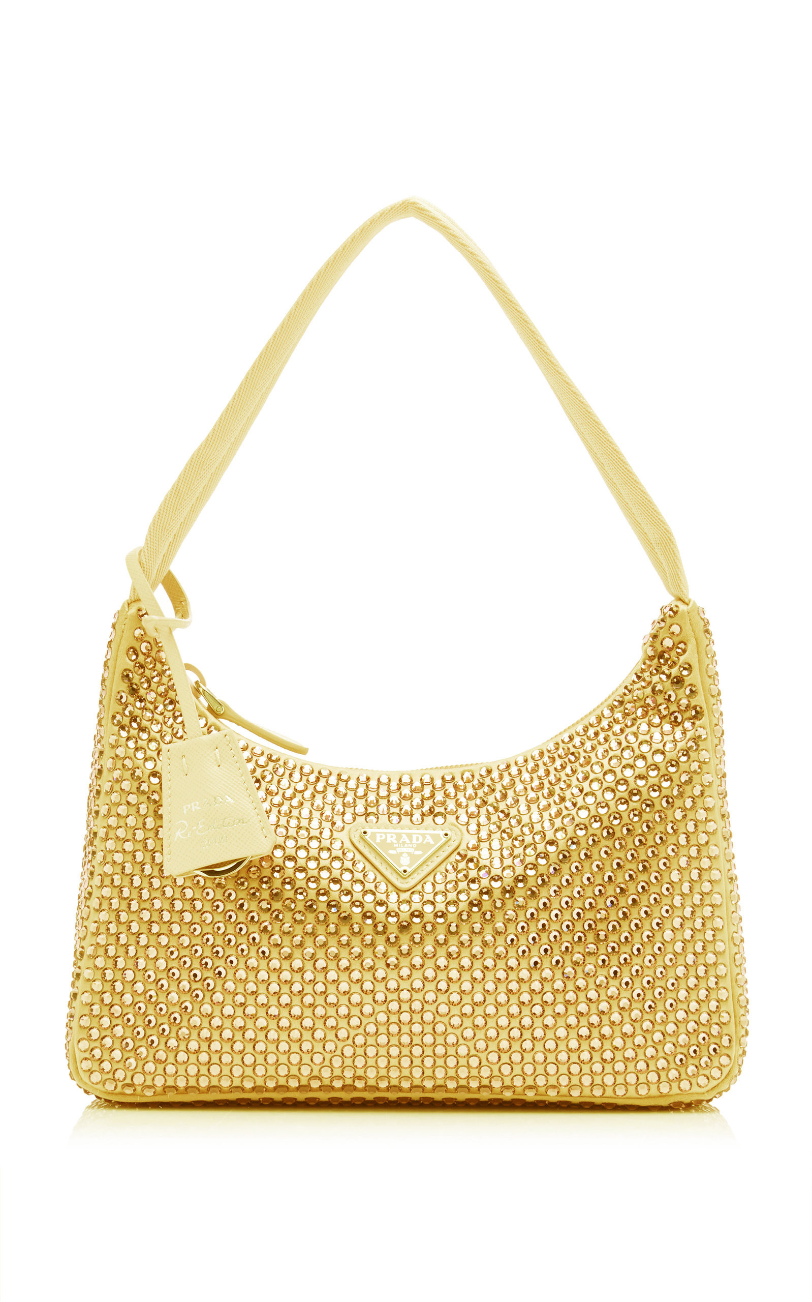 Prada - Re-Edition 2000 Sequined Satin Mini Bag - Gold - OS - Moda Operandi | Moda Operandi (Global)