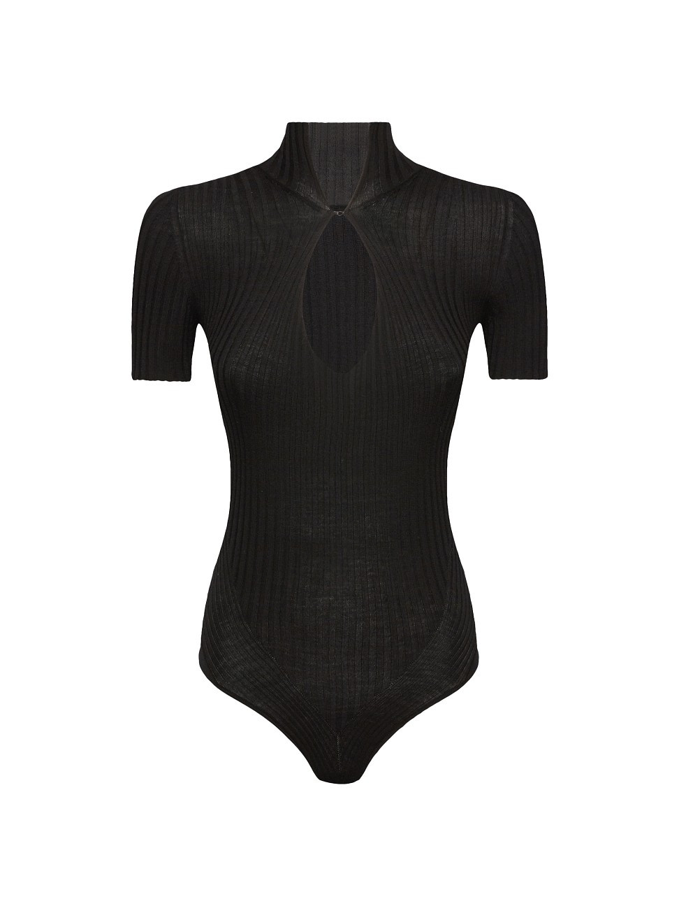 Women's Rib-Knit Wool Bodysuit - Black - Size XS | Saks Fifth Avenue