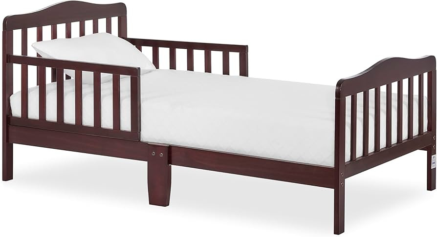 Dream On Me Classic Design Toddler Bed in Espresso, Low-to-Floor Wooden Bed with Safety Rails, GR... | Amazon (US)