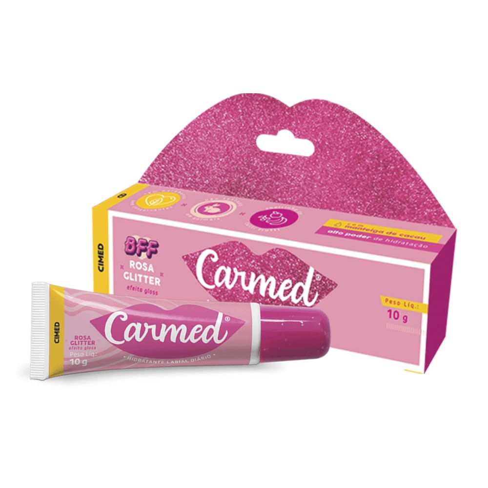 CARMED BFF Rosa Glitter Hidratante Labial com cor 10g | Amazon (BR)