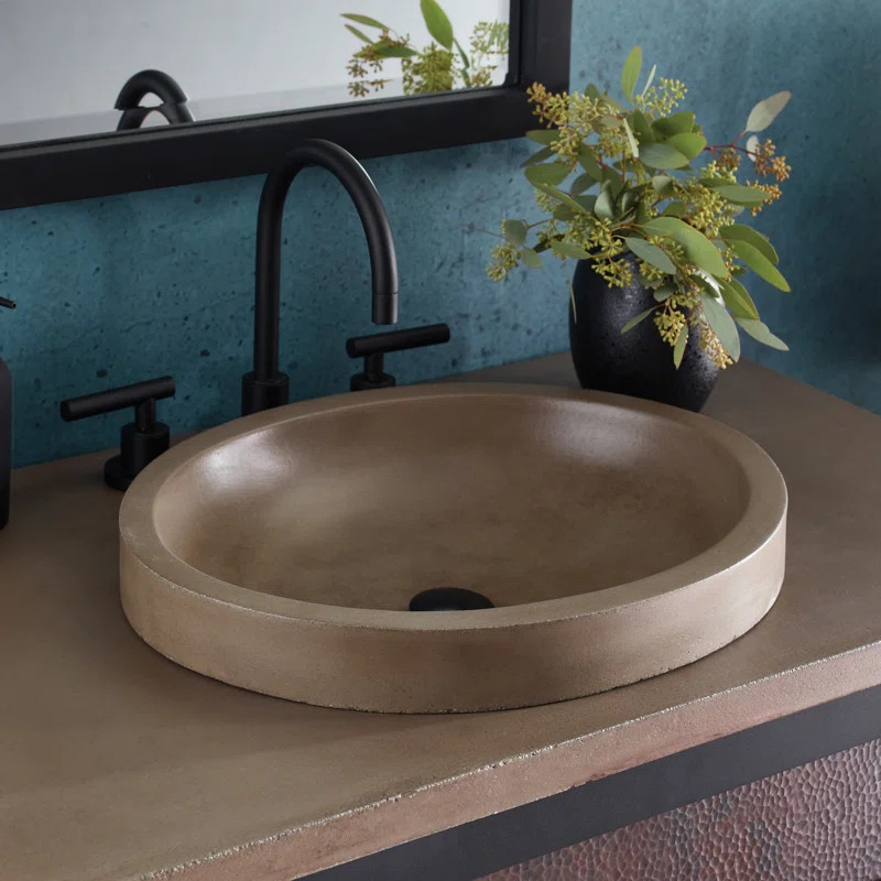 Tolosa NativeStone Concrete Oval Dual-Mount Bathroom Sink NSL1916-E | Wayfair North America