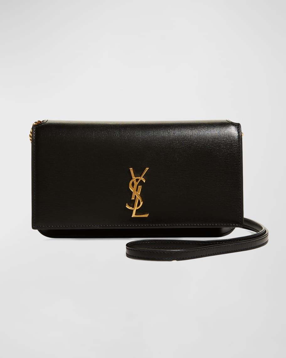 YSL Monogram Phone Holder Crossbody Bag in Leather | Neiman Marcus