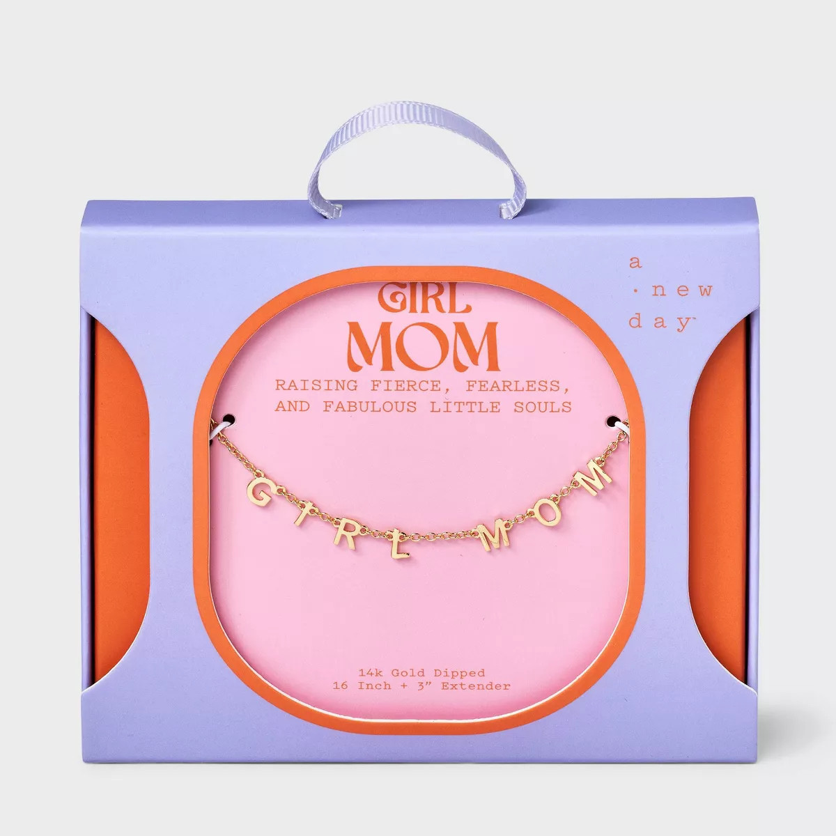 14K Gold Dipped "Girl Mom" Station Necklace - A New Day™ Gold | Target