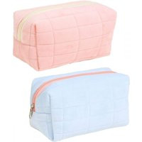 Small cosmetic bag, portable travel make-up bag, pink + blue | Miravia ES