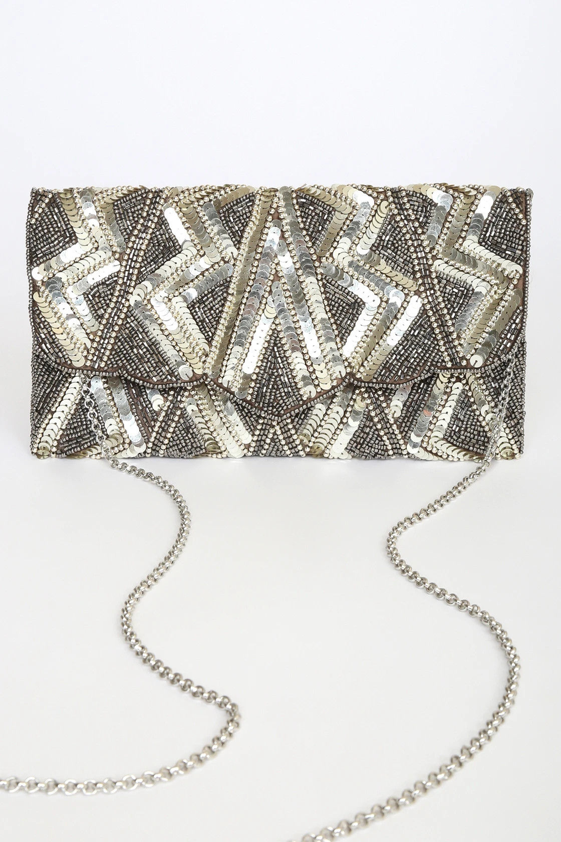 Shines So Bright Gunmetal Sequin Embellished Clutch | Lulus (US)
