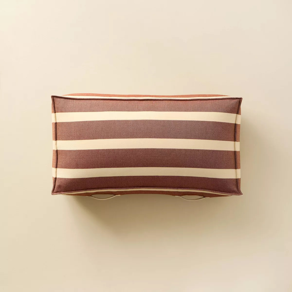 44"x22"x10" Cabana Stripe Outdoor Patio Cushioned Bench Brown/Natural - Hearth & Hand™ with Mag... | Target