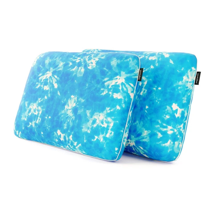 Memory Foam Fun Pillow with Cool-to-the-Touch Cover, Standard/Queen, Ocean Ice, 2 Pack | Walmart (US)