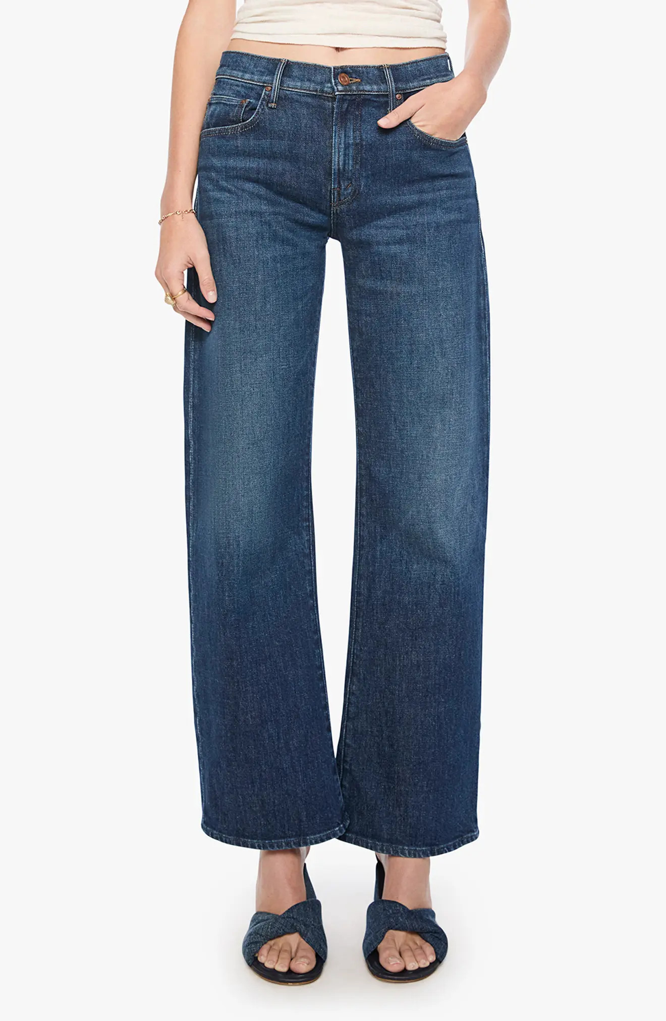 MOTHER The Mid Rise Lasso Wide Leg Jeans (Women) | Nordstrom | Nordstrom
