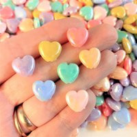75 Beads, Acrylic Ab Heart Colorful Hearts, Iridescent 12mm Earring Bead, Love Jewelry Making, #15B | Etsy (US)