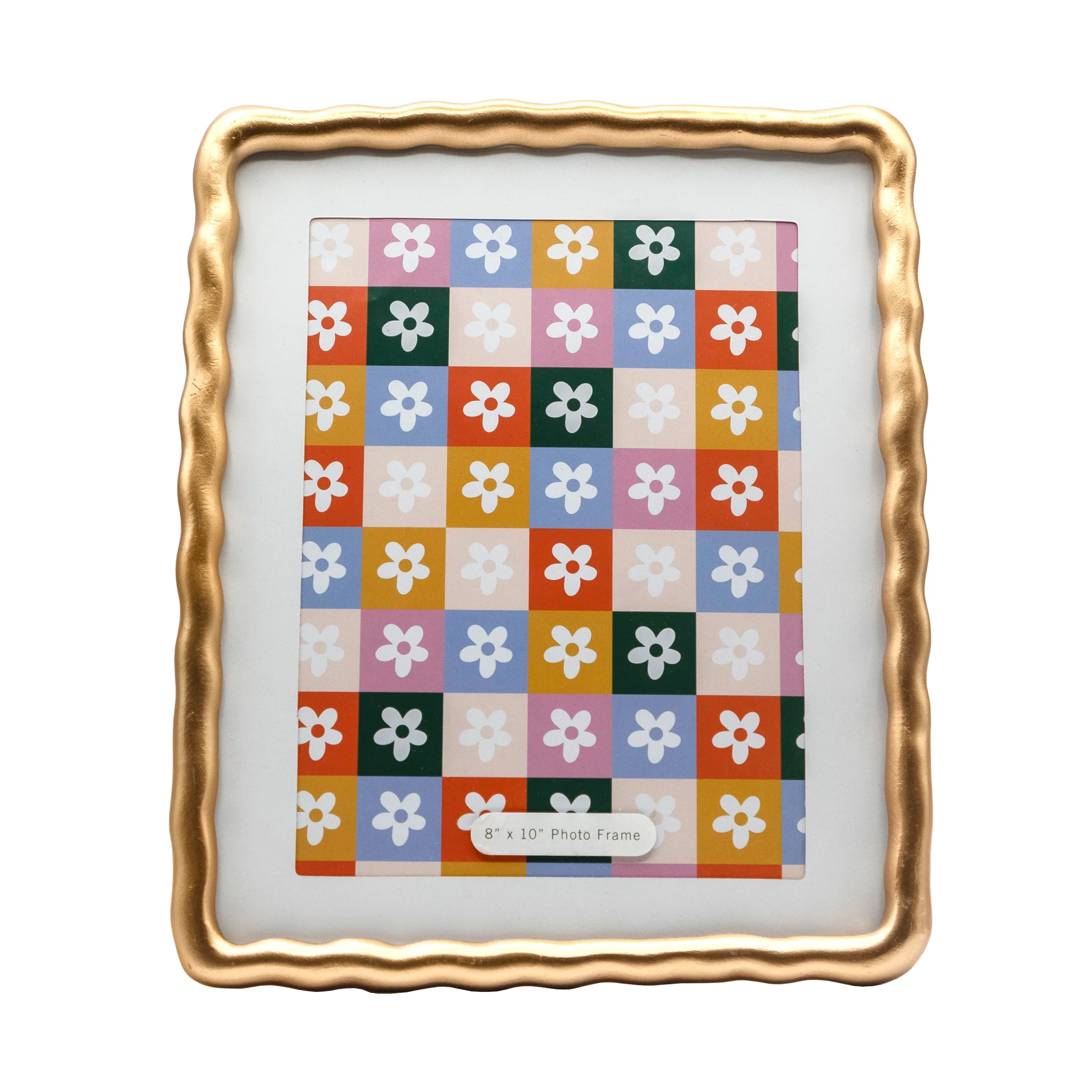 8X10 Wavy Resin Tabletop Picture Frame: Antique Gold with Removable Mat - Walmart.com | Walmart (US)