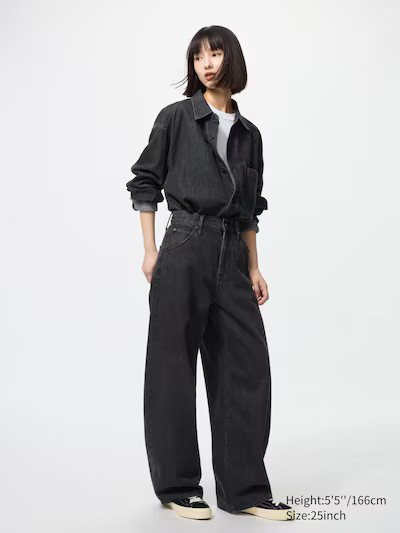 Baggy Curve JeansColour: 08 DARK GREYSize: Women 24inch22inch23inch24inch25inch26inch27inch28inch... | UNIQLO (UK)