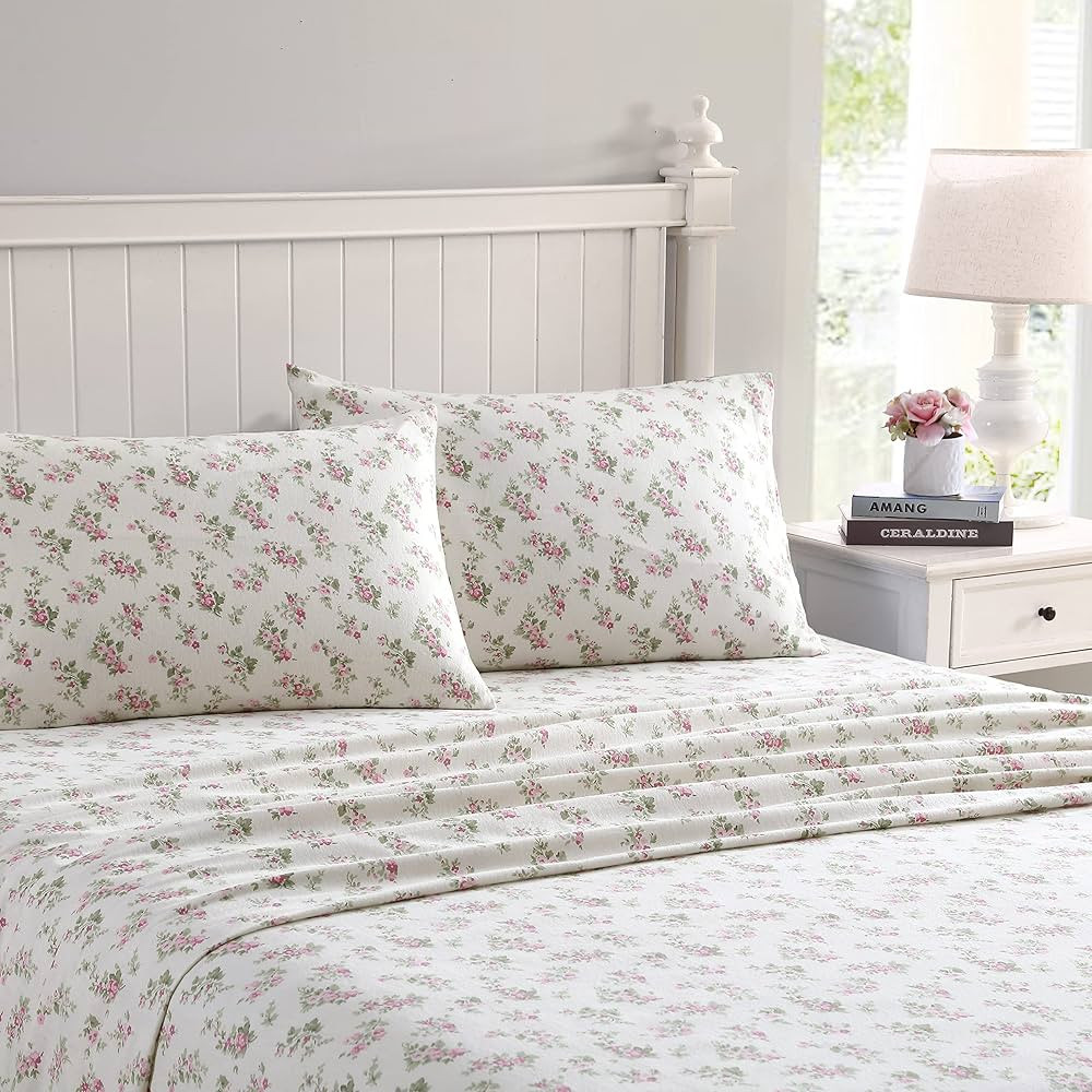 Laura Ashley - Full Sheets, Cotton Flannel Bedding Set, Brushed for Extra Softness & Comfort (Aud... | Amazon (US)
