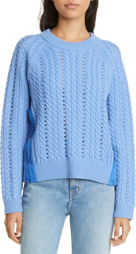 Derek Lam 10 Crosby Atiana Side Lace-Up Wool Cable Sweater | Nordstrom | Nordstrom