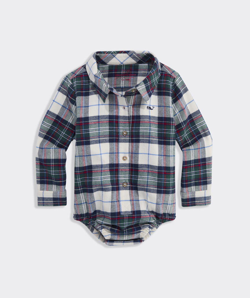 Baby Long-Sleeve Tartan Body Suit | vineyard vines