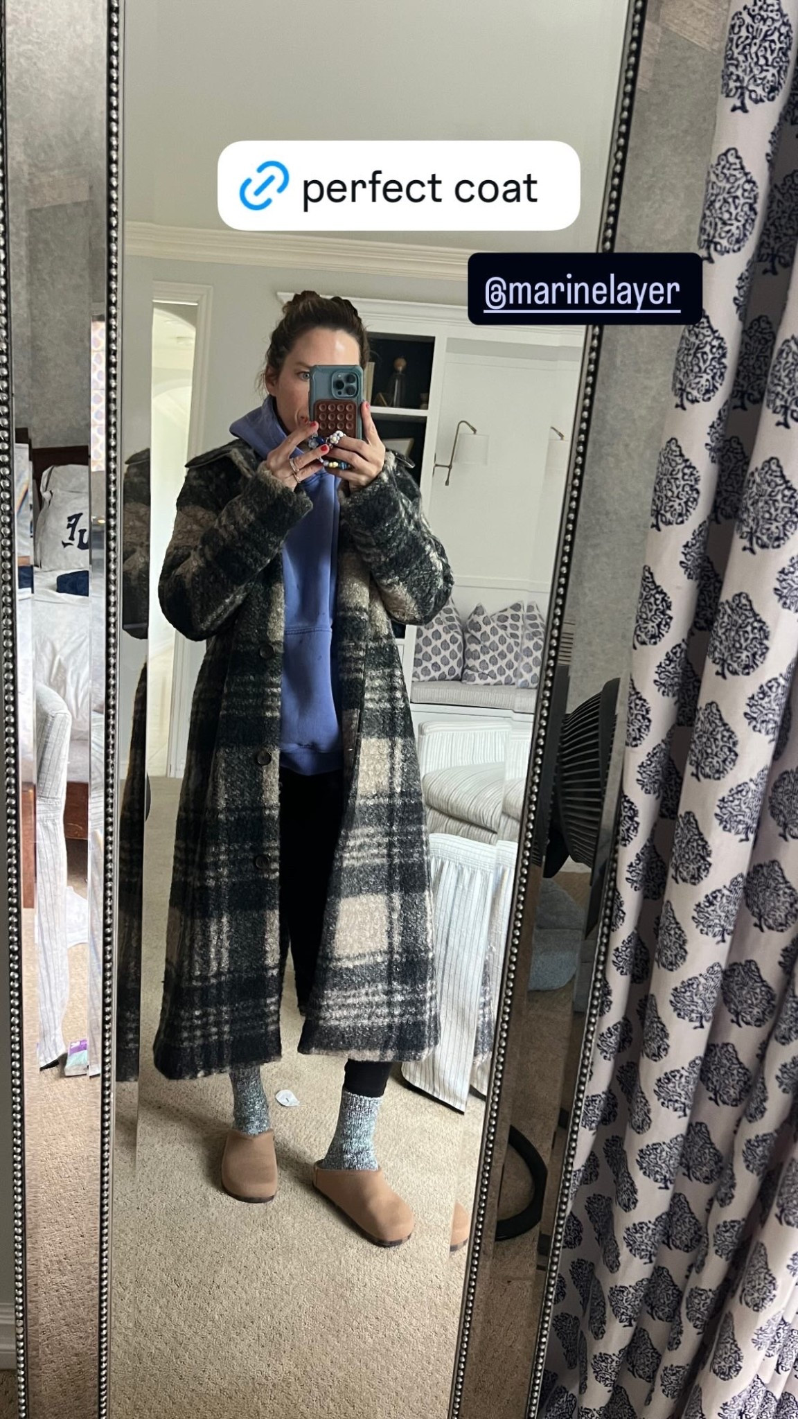 Oversized hoodie, distressed hoodie, marine layer, plaid coat, long winter coat, cool girl style, clog style, mom style, cool girl aesthetic 

#LTKmomlife #LTKdayinmylife #LTKgrwm
