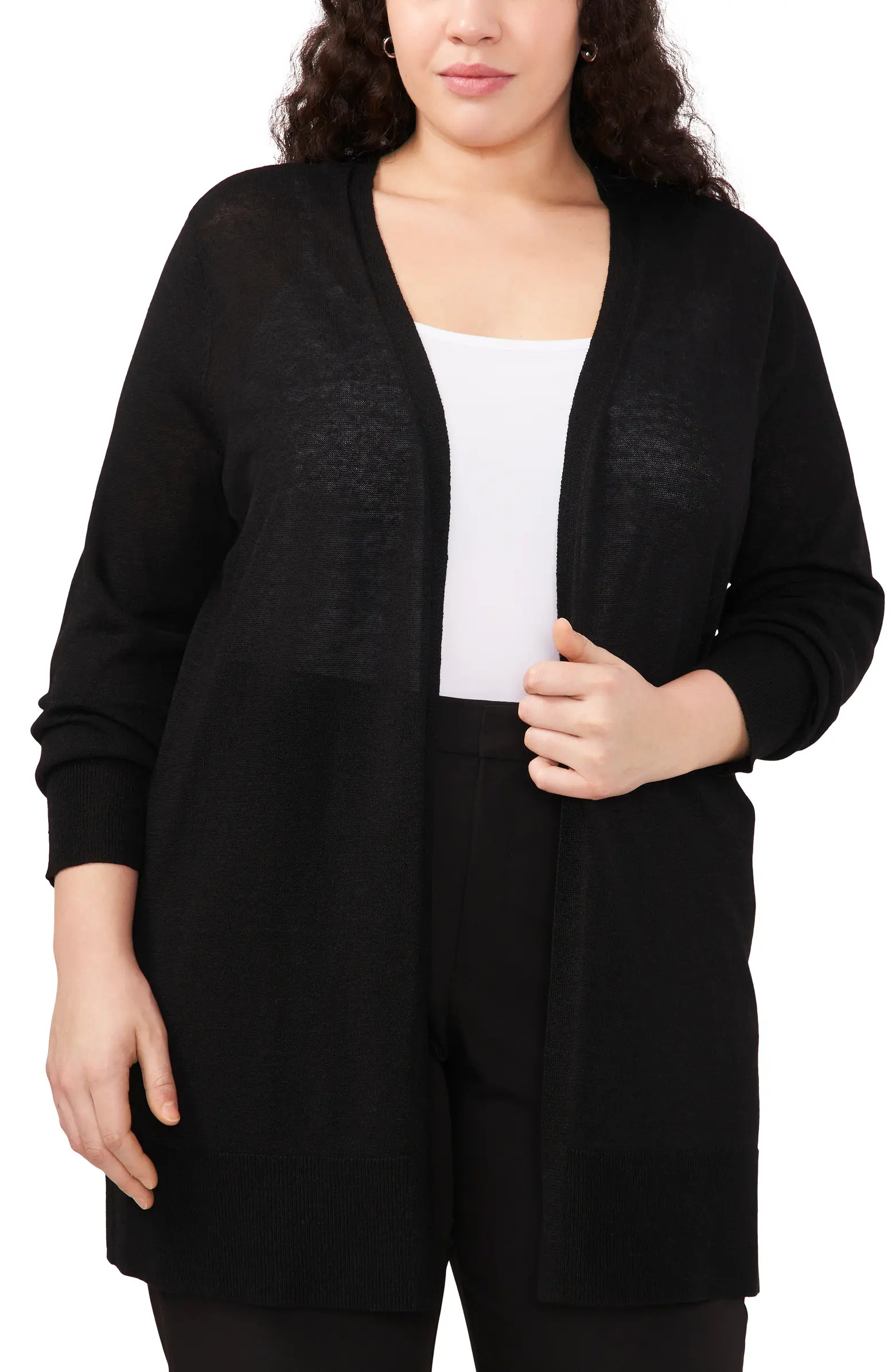 Side Slit Linen Blend Cardigan | Nordstrom